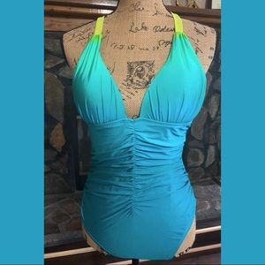 Leilani Ruched One Piece Swim Suit 💙💚💛
